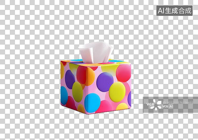 【AI数字艺术】【免抠png素材】彩色3D卡通纸巾盒图片素材