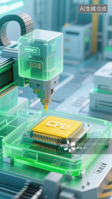 【AI数字艺术】3D，光刻机，芯片，模型，科技图片素材