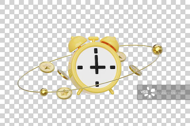 时钟金币概念插画图片素材