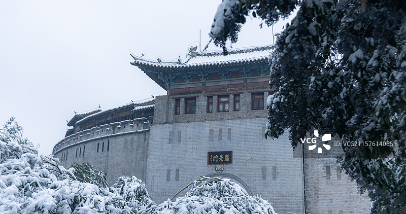冬季被白雪覆盖的洛阳老城隋唐洛阳城图片素材