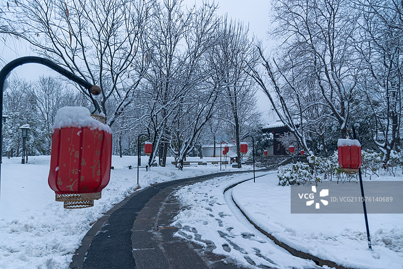 冬季被白雪覆盖的洛阳老城隋唐洛阳城图片素材