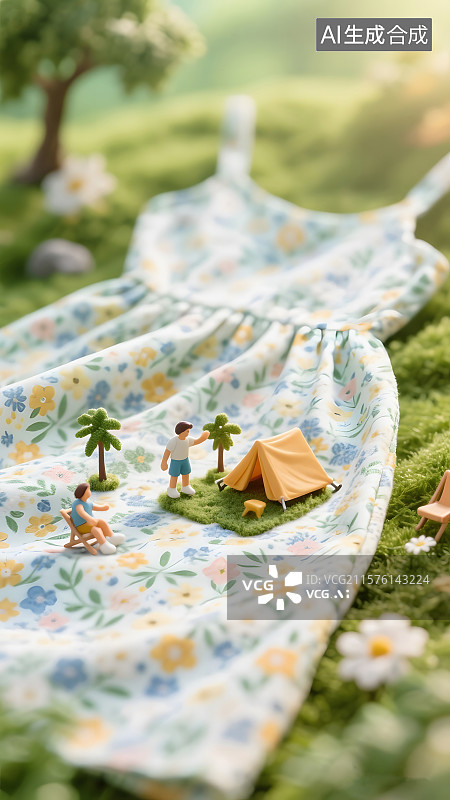 【AI数字艺术】连衣裙移轴拍摄图片素材