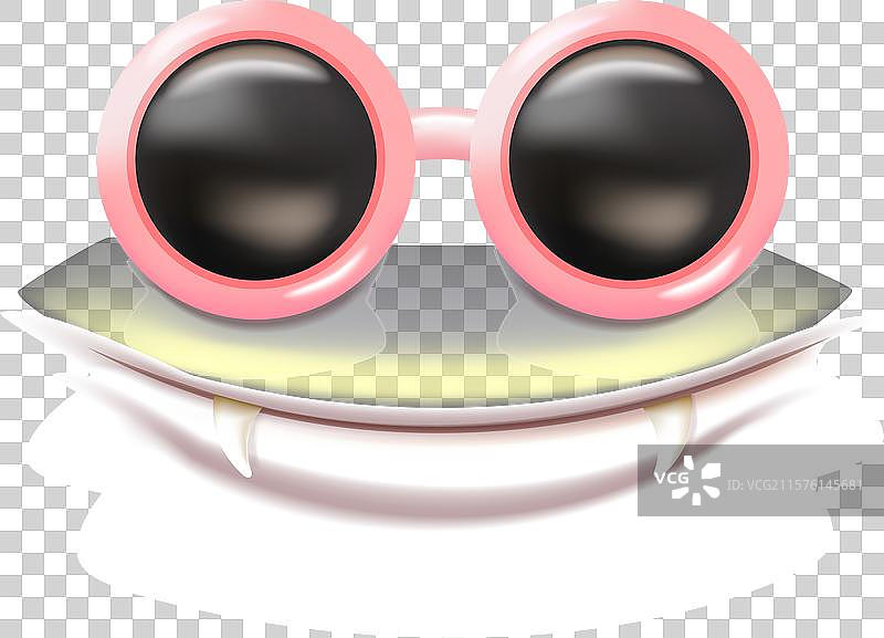 戴着太阳镜的卡通怪兽头像图片素材