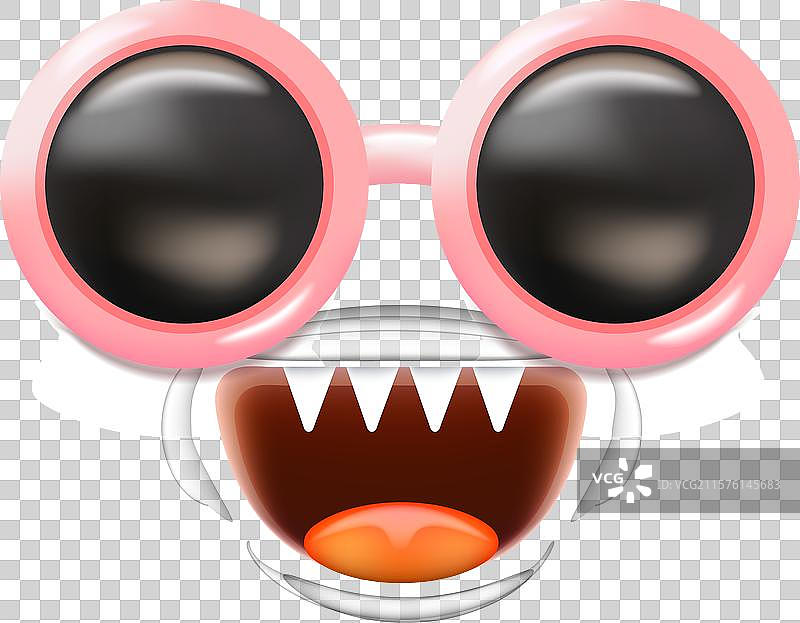 戴着太阳镜的卡通怪兽头像图片素材