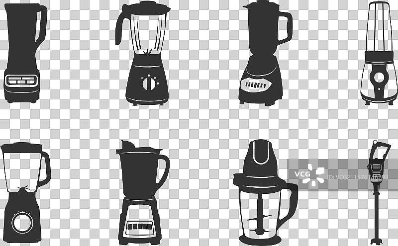 厨房搅拌机剪影图片素材