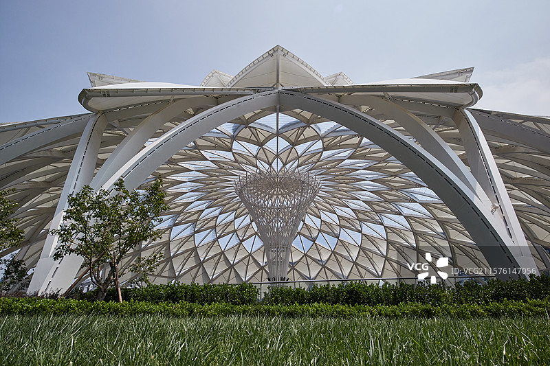 北京市昌平区北京超级合生汇建筑风景屋顶穹顶线条图片素材