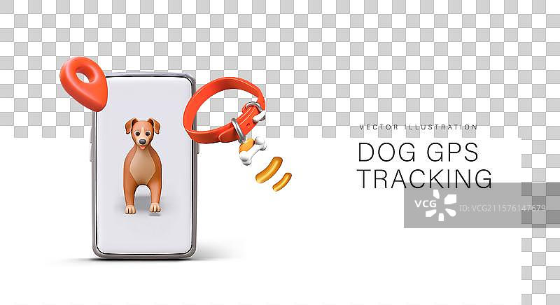 宠物GPS追踪器的概念手机图片素材