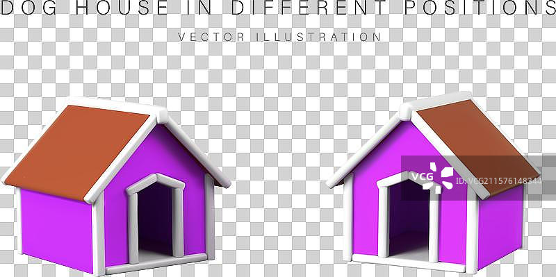 明亮的狗屋从不同角度的空视图图片素材