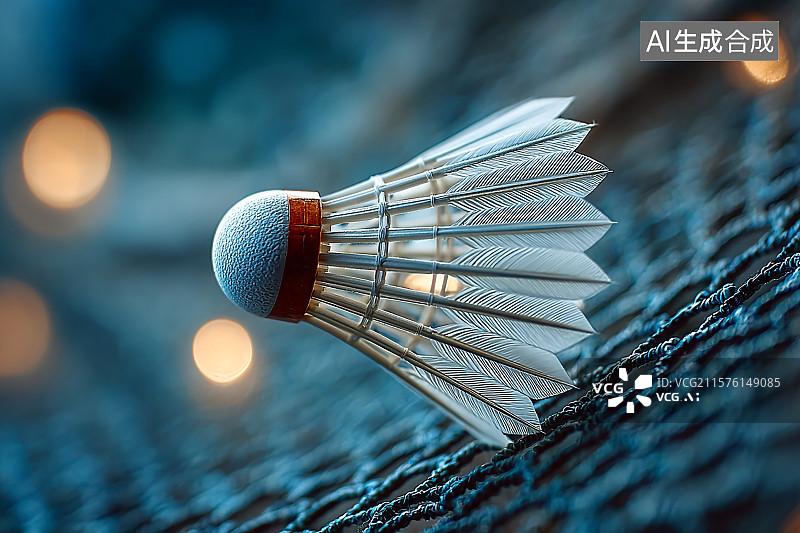 【AI数字艺术】羽毛球掉在拦网上，羽毛球运动海报图片素材