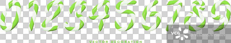 薄荷糖手杖数字套装图片素材