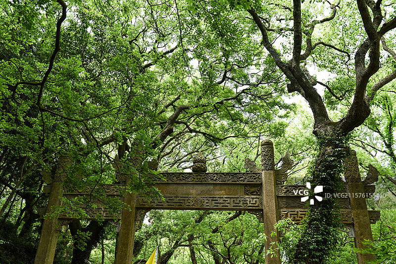 普陀山普济寺石楼牌坊图片素材
