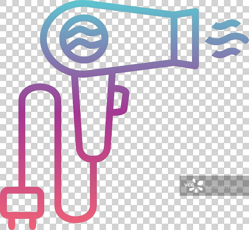 吹风机线条渐变设计图片素材