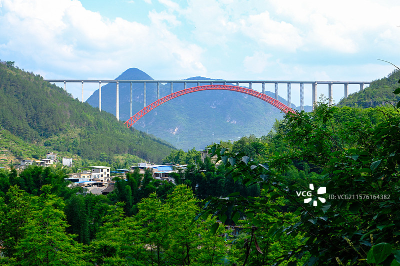 中国贵州黔南州罗甸大小井景区大小井特大桥风光图片素材