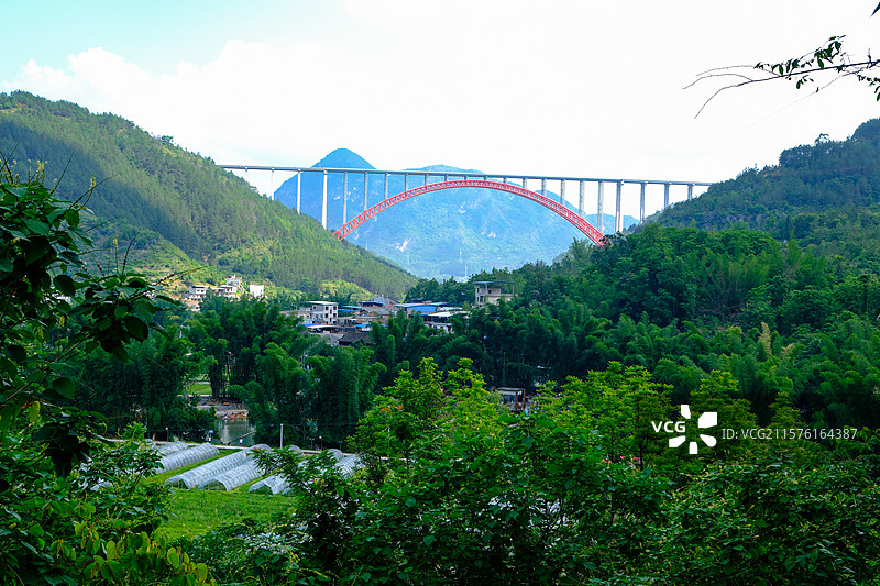 中国贵州黔南州罗甸大小井景区大小井特大桥风光图片素材