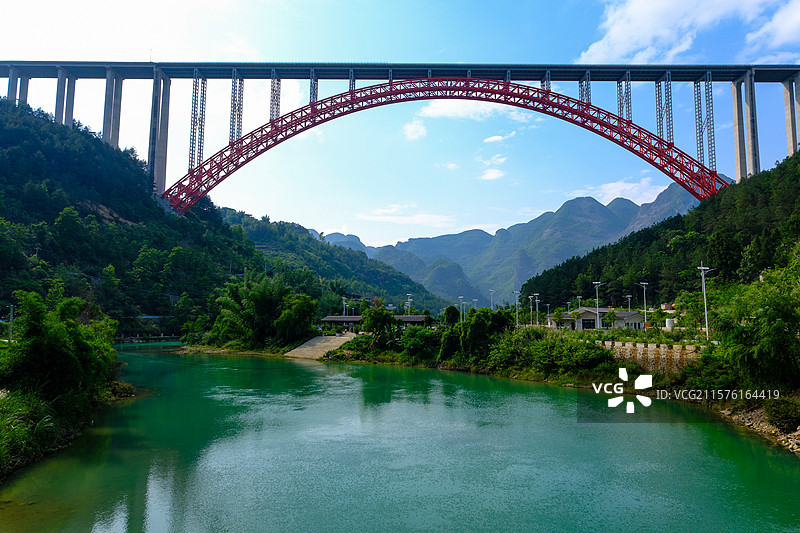 中国贵州黔南州罗甸大小井景区大小井特大桥风光图片素材