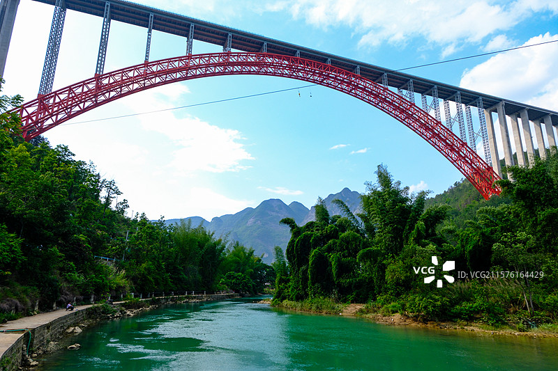 中国贵州黔南州罗甸大小井景区大小井特大桥风光图片素材