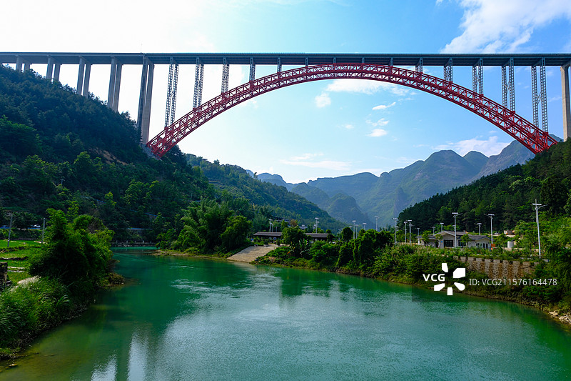 中国贵州黔南州罗甸大小井景区大小井特大桥风光图片素材