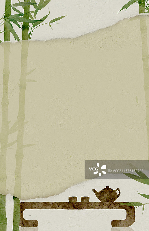 中式撕纸效果复古设计模板图片素材