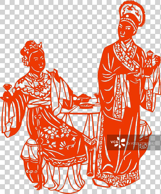 京剧人物剪纸 黄梅戏 非遗 非物质文化遗产图片素材