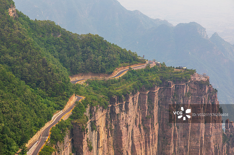 河南省，新乡市辉县市，南太行八里沟风景区，天界山，盘山公路图片素材