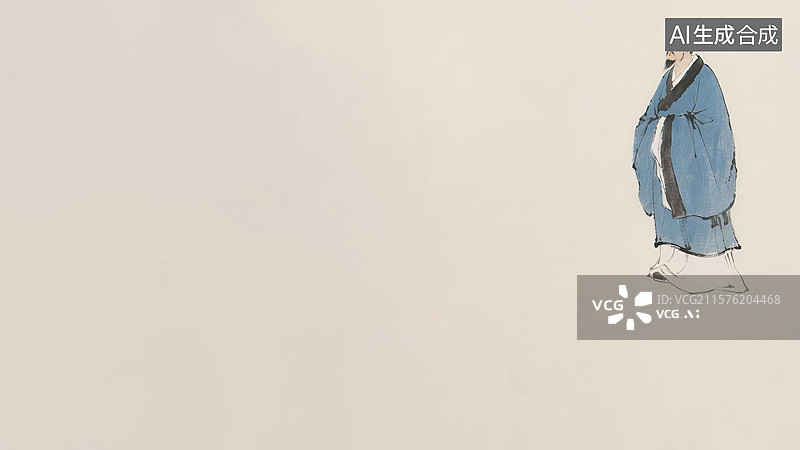 【AI数字艺术】水墨画右上图片素材