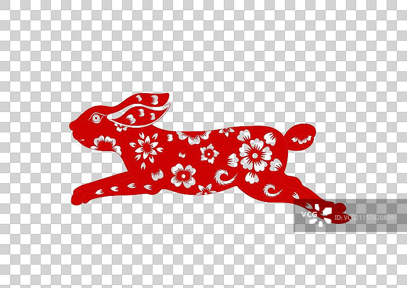 生肖兔剪纸图片素材