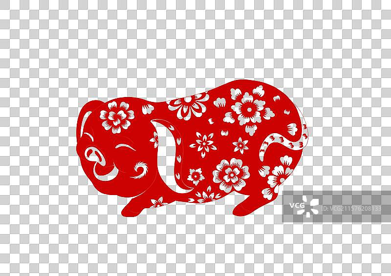 生肖猪剪纸图片素材