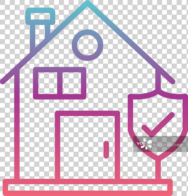 家庭保险线性渐变设计图片素材