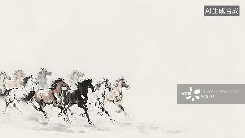 【AI数字艺术】水墨画居左图片素材