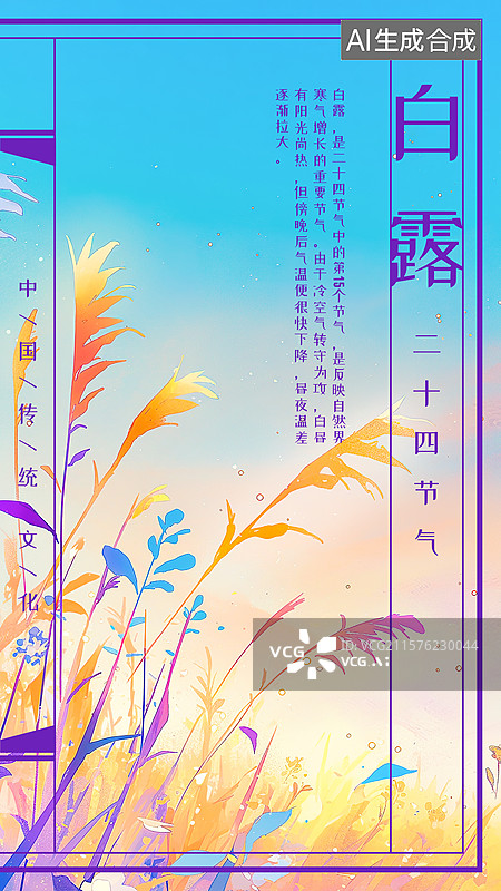 【AI数字艺术】白露秋季24节气新国风古代书籍传统线装书平面排版版式装帧设计复古怀旧仿古秋高气爽高饱和度明亮鲜艳色彩图片素材