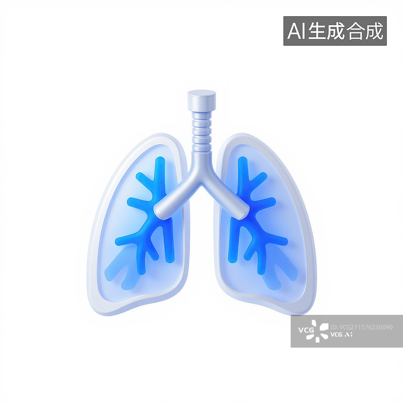 【AI数字艺术】透明肺部健康蓝图图片素材
