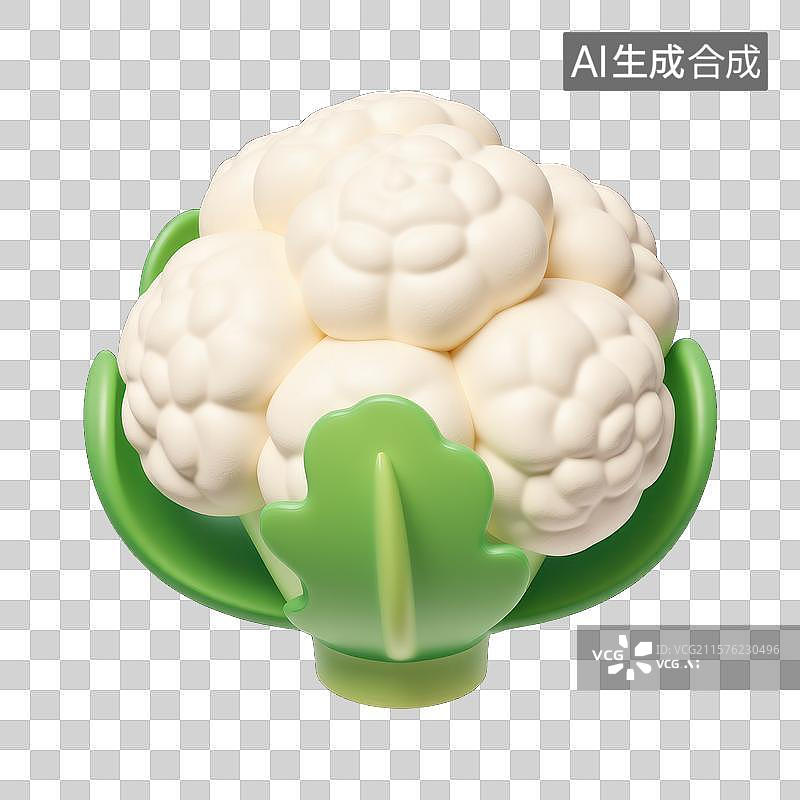 【AI数字艺术】纯洁无暇的有机花椰菜菜花图片素材
