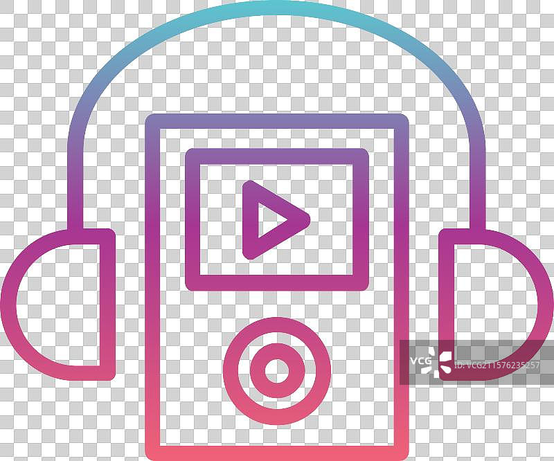 随身听线条渐变设计图片素材