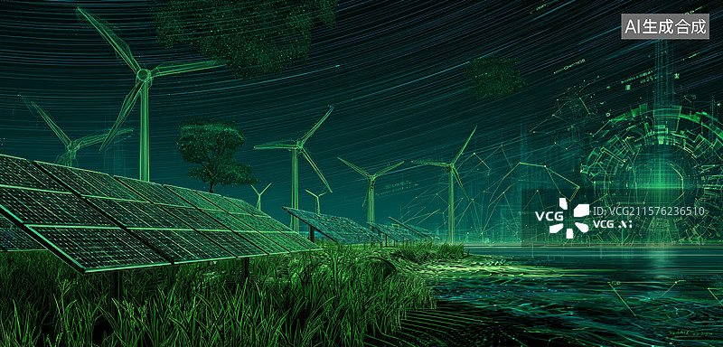 【AI数字艺术】未来能源景观图片素材