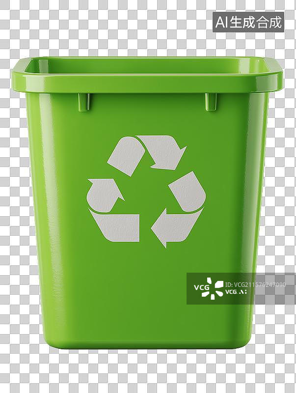 【AI数字艺术】绿色环保垃圾桶图片素材