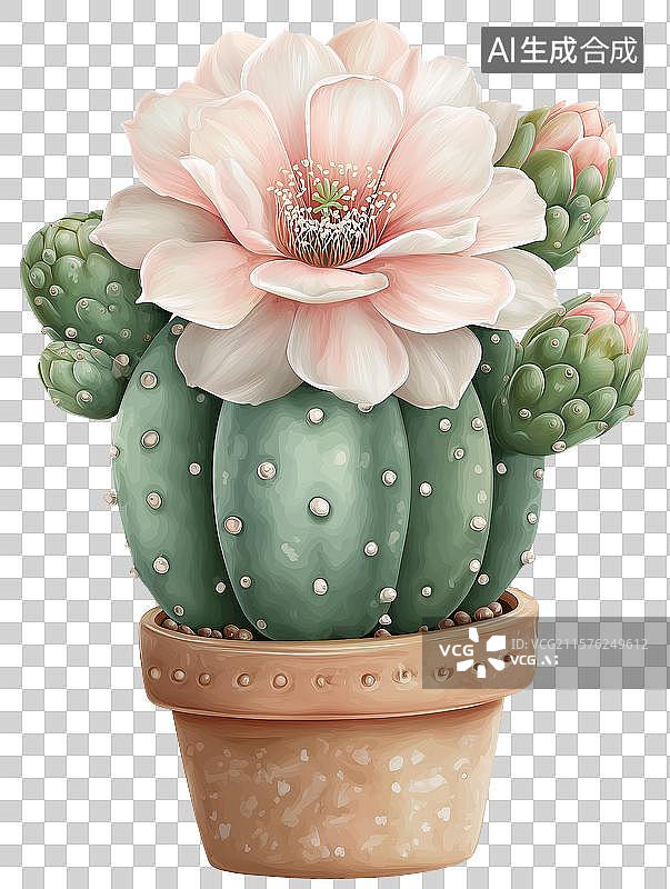 【AI数字艺术】开花的仙人掌图片素材