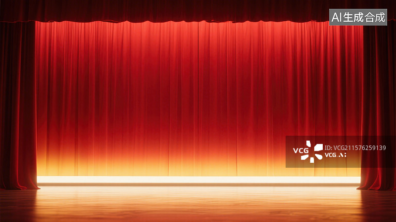 【AI数字艺术】红色丝绸幕布舞台背景图片素材