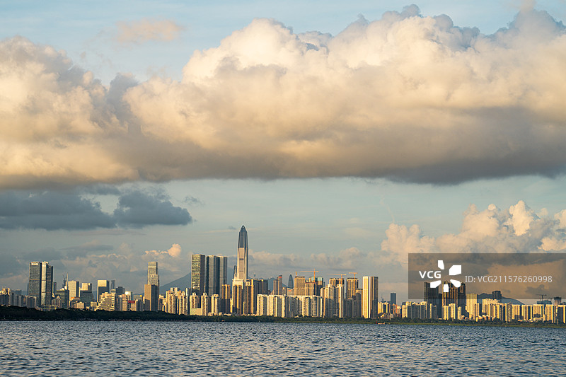 深圳湾公园、平安金融中心大厦、人才公园、深超总城市风光图片素材