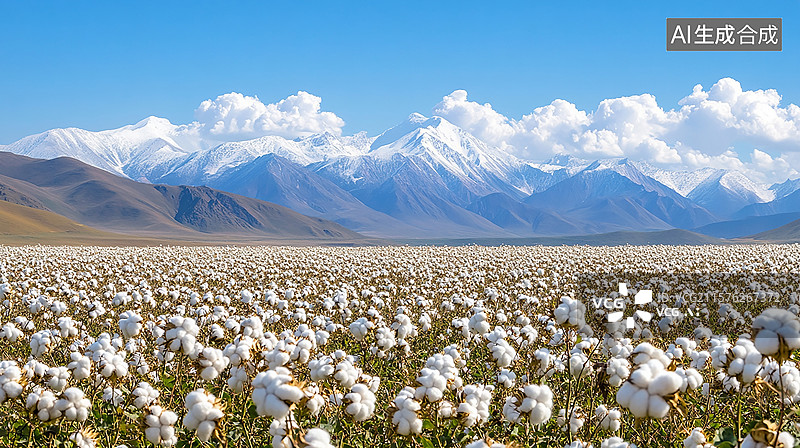 【AI数字艺术】新疆棉花种植地图片素材