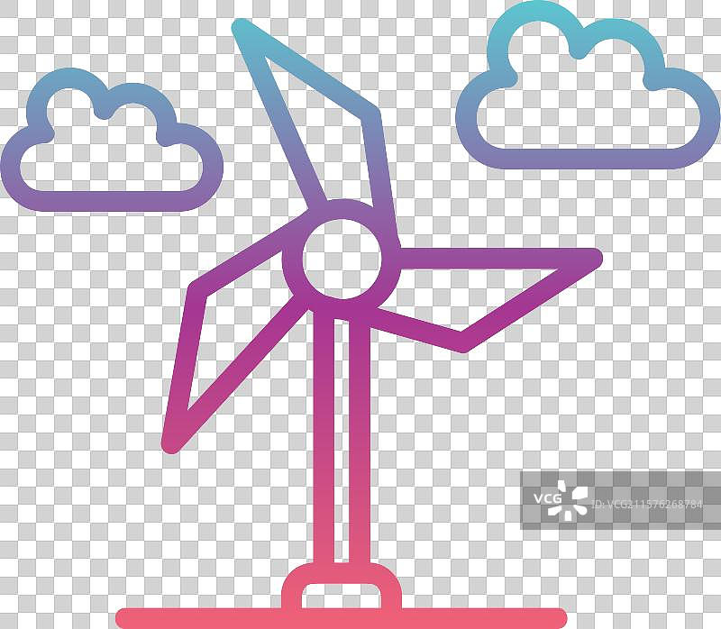 风力涡轮机线性渐变设计图片素材