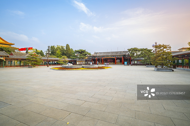 北京中山公园古建筑亭子长廊图片素材