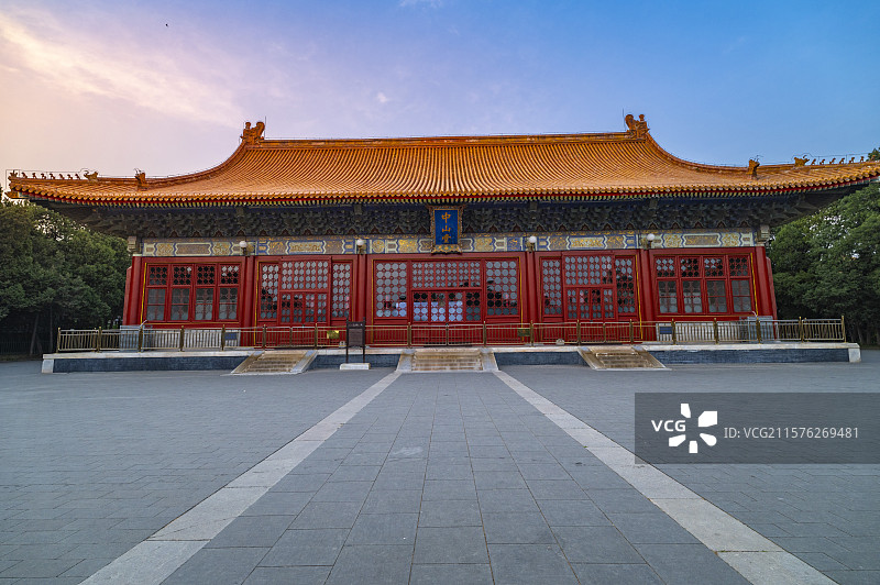 北京中山公园古建筑亭子长廊图片素材