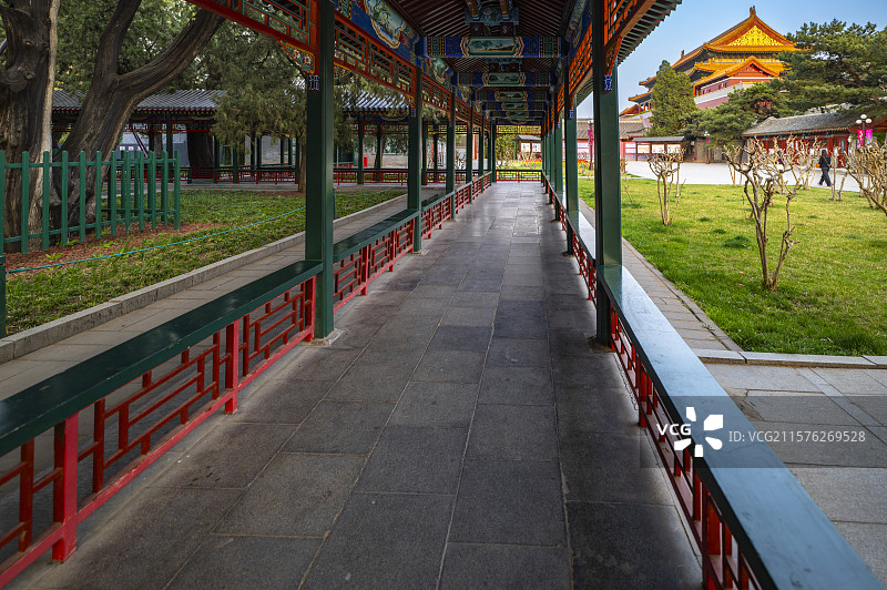 北京中山公园古建筑亭子长廊图片素材