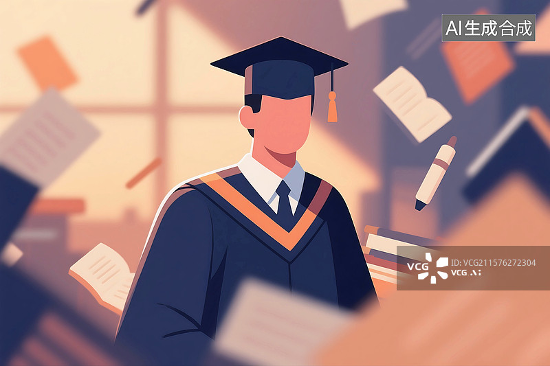 【AI数字艺术】毕业典礼学位帽文凭大学生学术专业图片素材