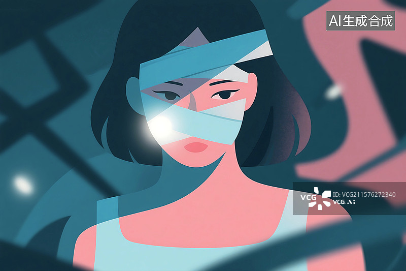 【AI数字艺术】一个女人的容貌焦虑图片素材