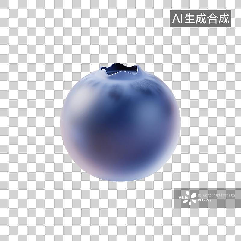 【AI数字艺术】3D渲染，蓝莓，新鲜水果免抠元素图片素材