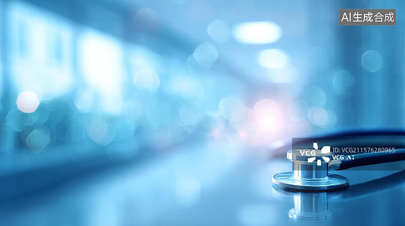 【AI数字艺术】医院背景下的听诊器图片素材