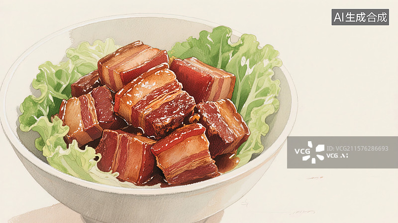 【AI数字艺术】诱人东坡肉的精致呈现图片素材