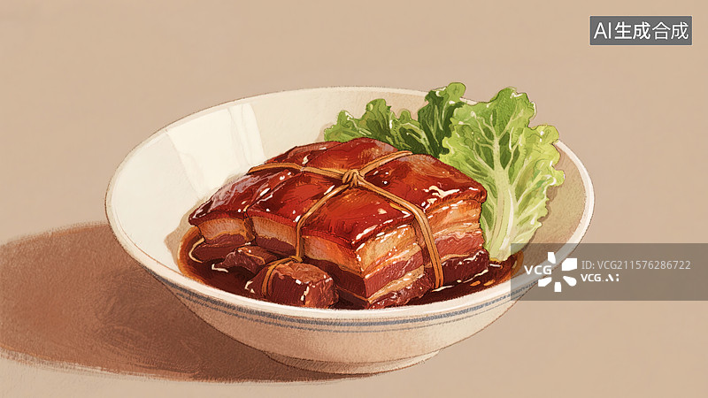 【AI数字艺术】诱人东坡肉的精致呈现图片素材