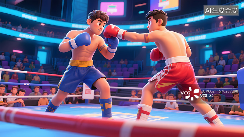 【AI数字艺术】三维图形泰拳比赛图片素材